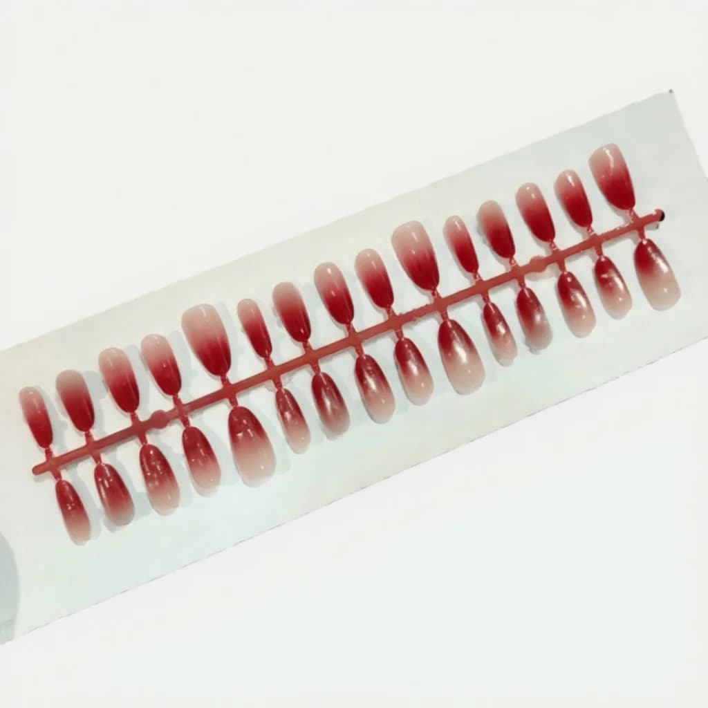 Τεχνητά Νύχια Ombre Cat Eye με Στρας, 30 Τεμάχια
