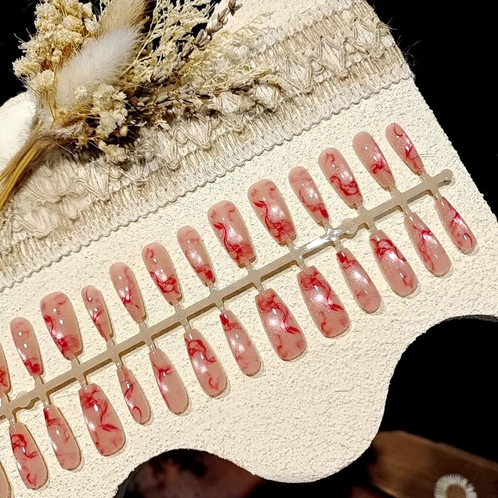 Ροζ Νύχια Cat Eye Εφαρμογής, Μεσαίο Οβάλ Σχήμα, Γυαλιστερό Φινίρισμα
