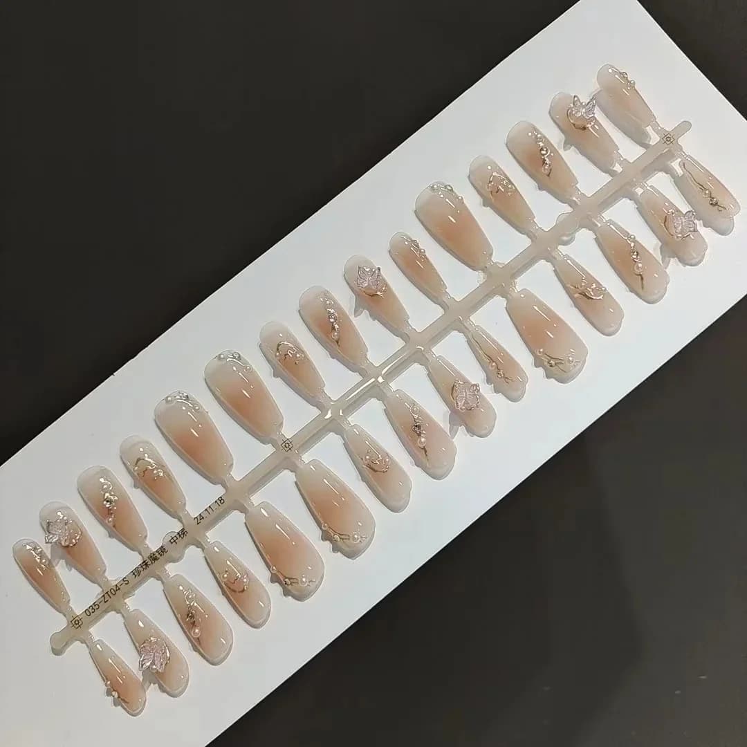 3D Νύχια Πίεσης με Σχέδιο Πεταλούδας, 30 Τεμάχια, Επαναχρησιμοποιήσιμα