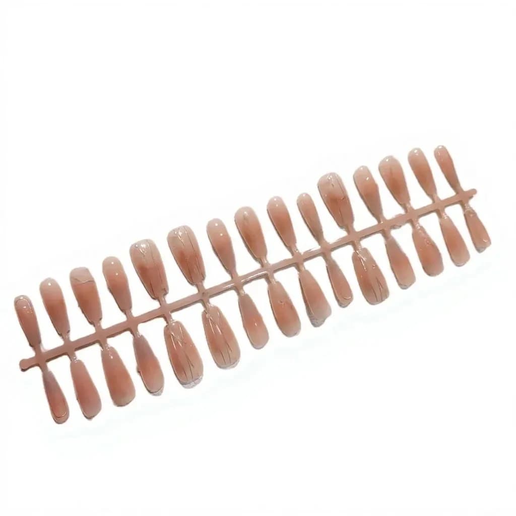 Τεχνητά Νύχια Gold Line Rose με Πεταλούδα και Γκλίτερ Cat Eye